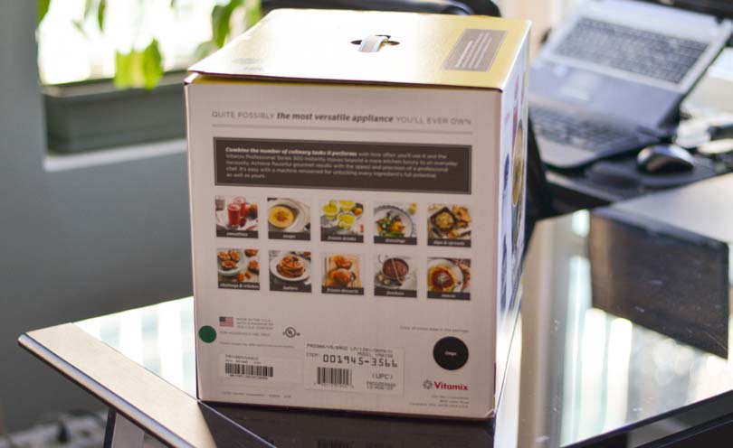 Picture of side of Vitamix Pro 300 box