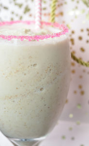 Close up with Life is NOYOKE's cake batter smoothie.