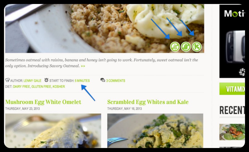 Recipe Category Template Screenshot from life is noyoke website redesign 2013
