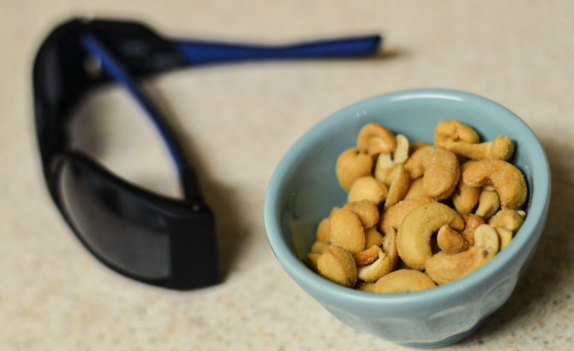 Cashews in tiny bowl