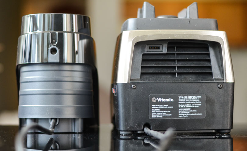 Vitamix S30 and Pro 750 side-by-side facing backwards.