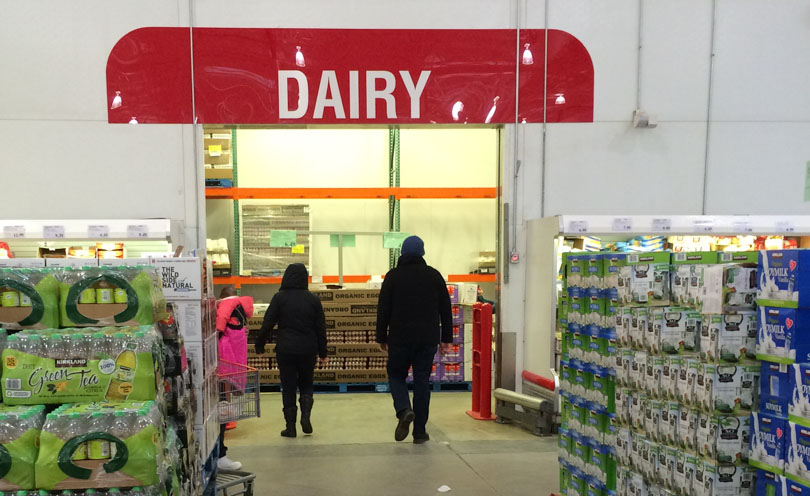 Dairy section at Costco.