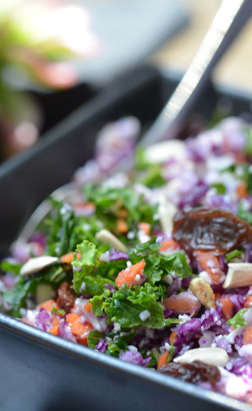 Close up look at a bowl of detox salad made in our Vitamix.