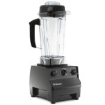 A black Vitamix 5200 in front of a white background.