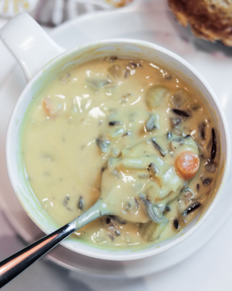Creamy wild rice soup