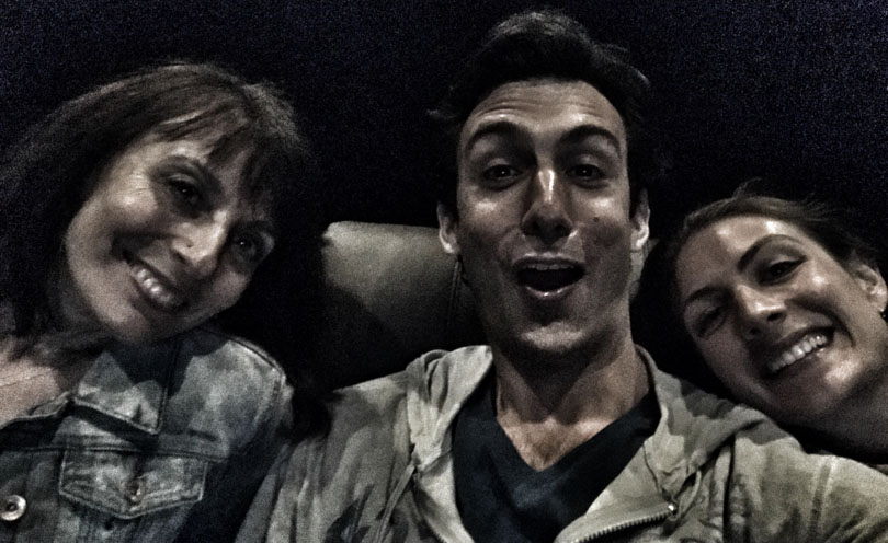 Lenny and Shalva and Robin Gale selifie at the movies.