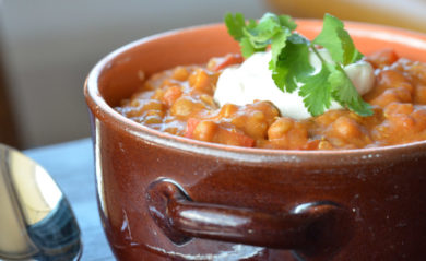 Lentil chili by Life is NOYOKE.