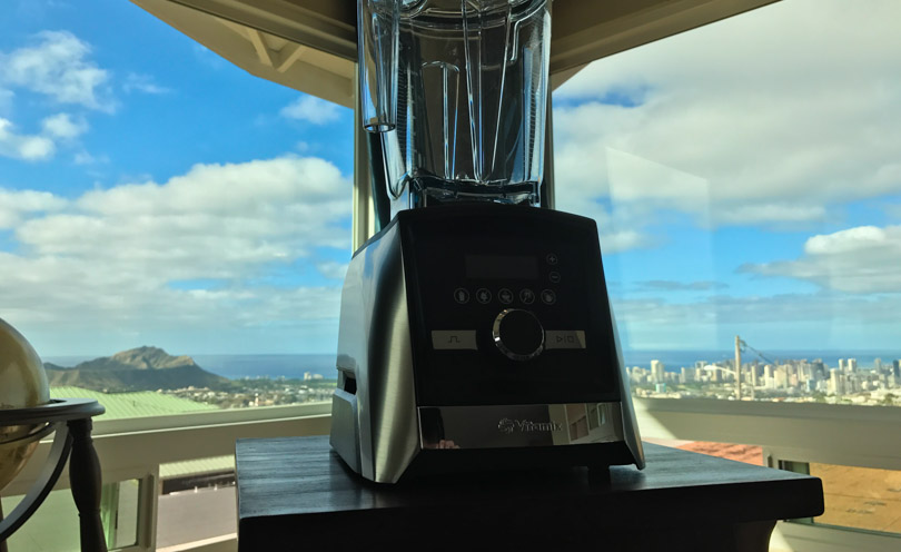 Vitamix A3500 with Honolulu in the background.