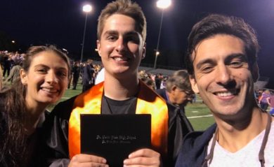 Shalva and Lenny with Jack at his St. Louis Park high school graduation