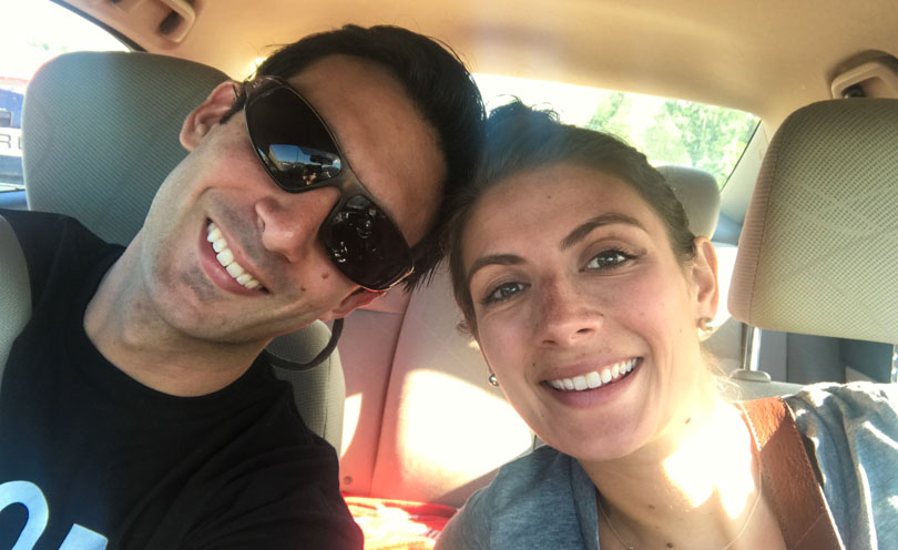 Lenny and Shalva in the car 2017.