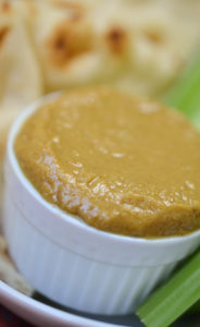 Panang peanut butter with nan and celery.