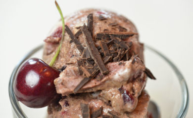 Black forest ice cream made in our Vitamix