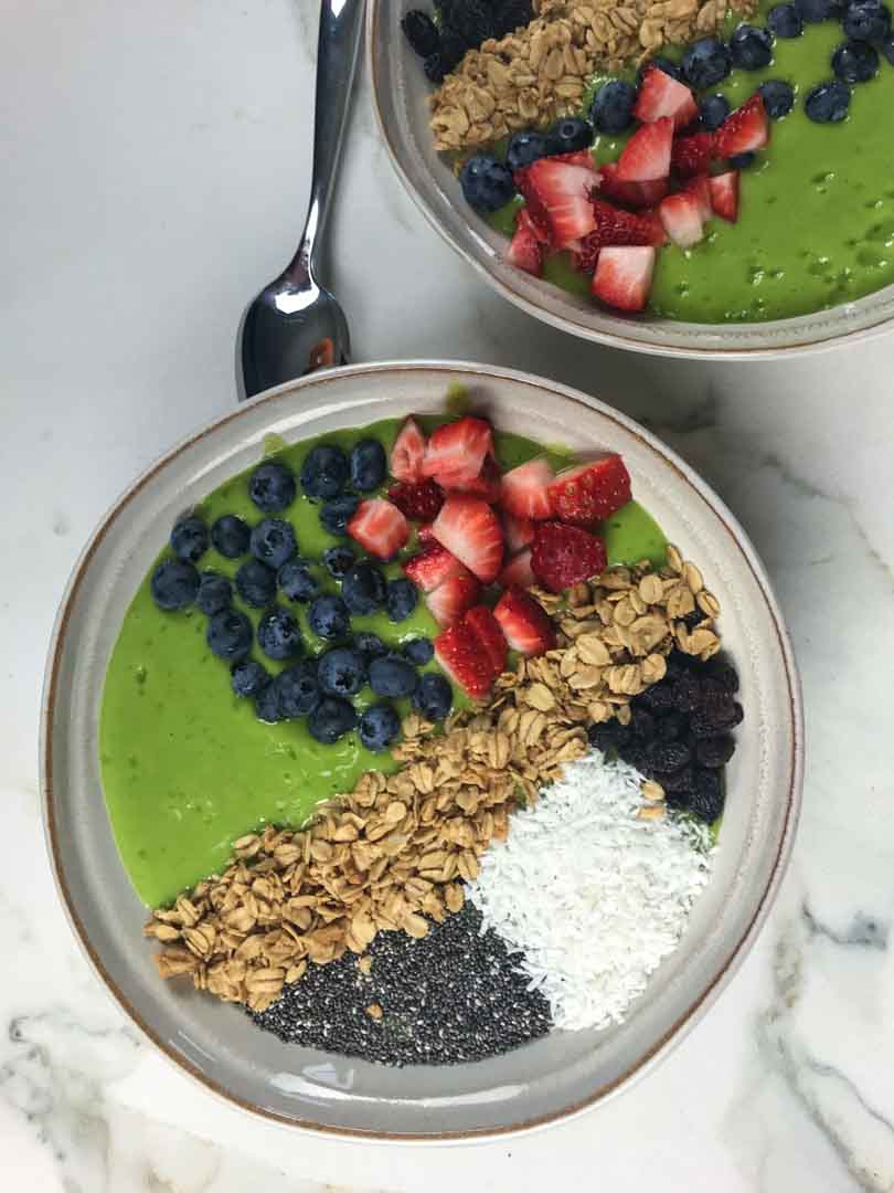 Green smoothie bowls.