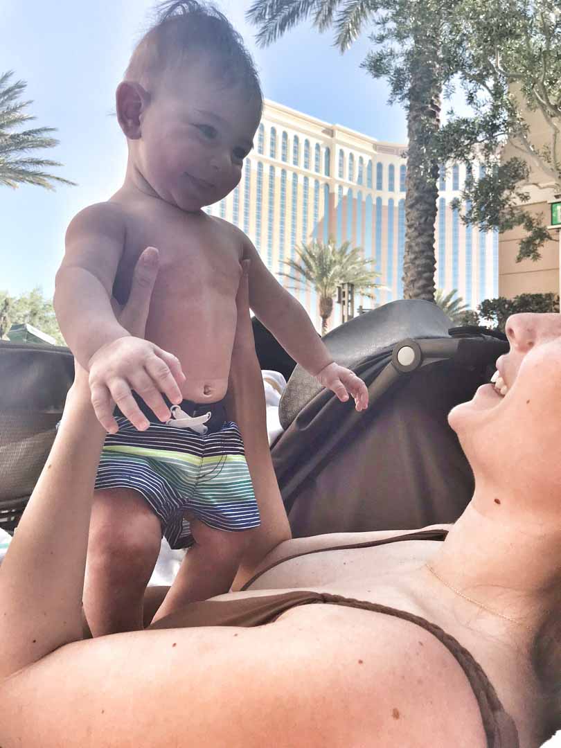 Baby in the sun with Shalva in Vegas