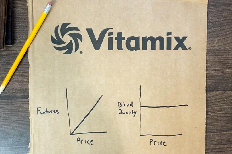 vitamix features vs blend quality chart